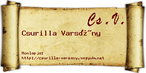 Csurilla Varsány névjegykártya