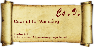 Csurilla Varsány névjegykártya